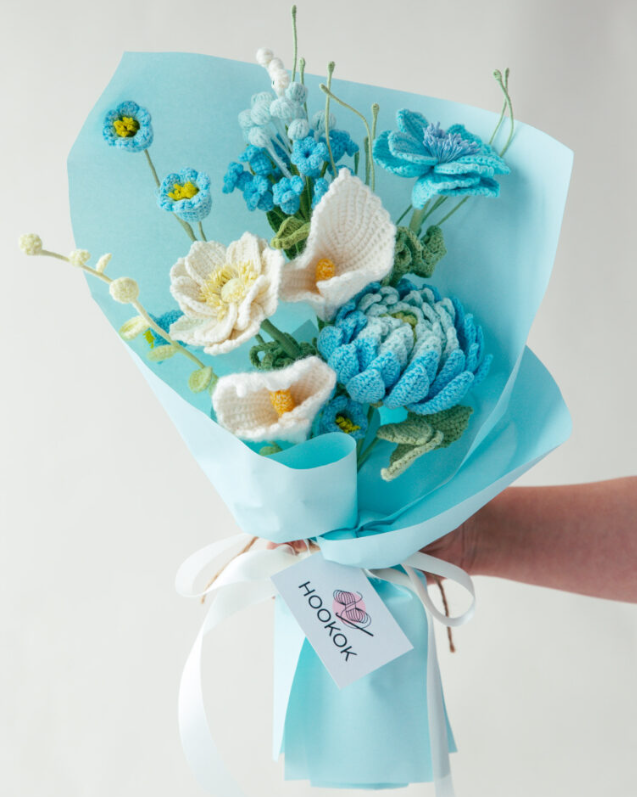 Blue Chrysanthemum Crochet Pattern PDF | DIY Flower Tutorial | Instant Digital Download