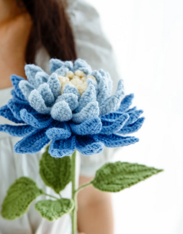 Blue Chrysanthemum Crochet Pattern PDF | DIY Flower Tutorial | Instant Digital Download